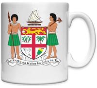Mug en céramique blanche avec blason des Fidji