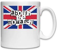 Mug en céramique blanche avec drapeau du Royaume-Uni Abolish The Monarchy
