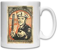 Mug en céramique blanche avec inscription « You're Free To Think For Yourself As Long As It's Approved By Us »