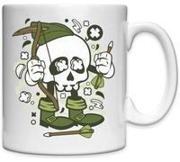 Mug en céramique blanche avec motif Robin des Bois Crâne Archer Take from The Rich Give to The Poor