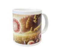 Mug en céramique blanche Mandala Muladhara - CBKreation