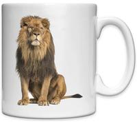 Mug en céramique blanche Roi lion africain de la jungle