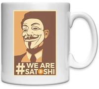 Mug en céramique blanche We are Satoshi Nakamoto Bitcoin Anonymous Guy