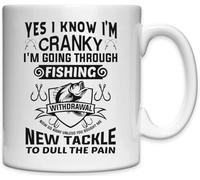 Mug en céramique blanche Yes I Know I'm Cranky I'm Going Through Fishing Withdrawal