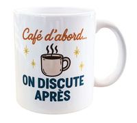 Mug en céramique Café dabord on discute après 35 cl