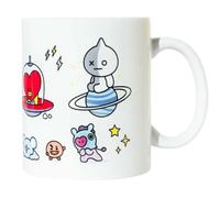 Mug en Céramique Capacité 300ml avec Tous les Personnages Officiel BT21, Blanc