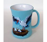 Mug en céramique "Cigogne" bleu