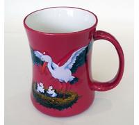 Mug en céramique "Cigogne" rouge