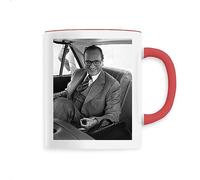 Mug en Céramique Jeu du rond Chirac - Imprimé en France - Tasse originale en céramique - Cadeau Anniversaire Chirac Humour original rigolo (Rouge)