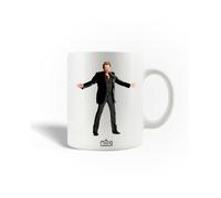 Mug en Céramique - Johnny Hallyday - 30cl - Blanc - Compatible Lave-Vaisselle - Rond