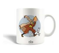 Maniacase Mug en céramique Les Aventures de Tintin Milou et Tintin Fond Bleu Blanc G