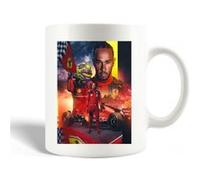 Maniacase Mug céramique Lewis Hamilton Scuderia Ferrari F1 officiel Blanc, compatible lave-vaisselle