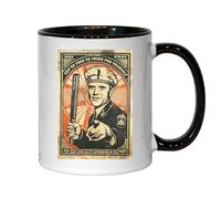 Mug en céramique noire avec inscription « You're Free To Think For Yourself As Long As It's Approved By Us »