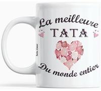 Mug en céramique - PAROLES D'AMOUR - La Meilleure Tata Du Monde Entier - 360 ml - Micro-ondes & Lave-vaisselle