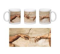 Mug en céramique personnalisée Michelangelo Buonarroti La création d'Adamo (detail)