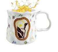 Mug En Céramique Pour Lait,Trente-trois Centilitres Vaisselle Décorative Motif Floral à l'Aquarelle | Mug À Eau Motif Floral Et Rêveur - Pour Cuisine Maison Intérieur Extérieur Bureau Table Salon Femm