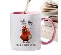 Mug En Céramique Pour Thé - Mug Angry Chick 330 ml Avec Poignée,Tasse À Boisson Nouveauté - Pour Boissons Froides Et Chaudes Lait Thé Bureau Cuisine Espace De Travail Salle D'Étude Maison