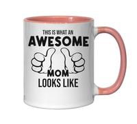 Mug en céramique rose avec inscription « This Is What An Awesome Mom Looks Like »