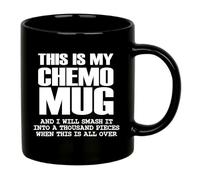 Mug en céramique « This Is My Chemo Survivor » - Cadeau de sensibilisation au cancer - Cadeau de motivation - 325 ml - Noir