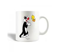 Mug en Céramique - Titi et Grosminet - 30cl - Blanc - Compatible Lave-Vaisselle - Rond