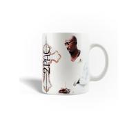 Mug en Céramique - Tupac Shakur - 30cl - Blanc - Compatible Lave-Vaisselle - Rond