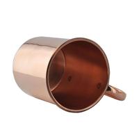 Mug en cuivre pur fait main, 473 ml, mug Moscow Mule droit, finition lisse, tasse épaisse, pour cocktails, café, bière