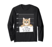 Mug en Forme de Chat avec Inscription « Crime I Licked Cream » Manche Longue