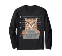 Mug en Forme de Chat avec Inscription « Crime I Licked Cream » Manche Longue
