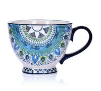Mug en grès 400 ml blanc et bleu peint à la main Andalusia DUKA