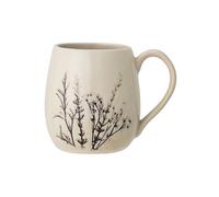 Mug en grès beige, à motifs - Bloomingville, Bea - H11 cm