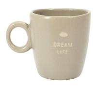 Mug en grès collection MINIMALIST 10 cl modèle "Dream life" beige