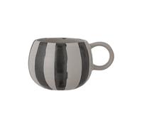 Mug en grès noir, à motifs, rayures verticales blanches - Bloomingville, Serina - H9 cm