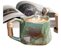 Mug en grès portable et esthétique fait à la main en poterie émaillée