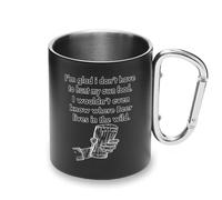 Mug en métal avec poignée mousqueton Hunting My Own Food Beer Lives in The Wild