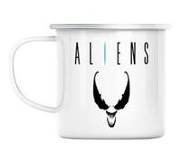 Mug en métal émaillé Aliens venom super héros Blanc G