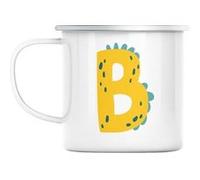 Mug en métal émaillé B bastien benjamin lettre Blanc G