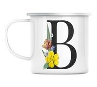 Mug en métal émaillé B belle bela barbara lettre Blanc G