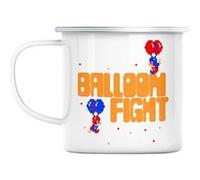 Mug en métal émaillé Balloon fight jeux vidéo Blanc G