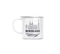 Mug en Métal Emaillé Bordeaux Minimalist Ville France Vin Voyage