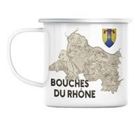 Mug en métal émaillé Bouches du rhône 13 marseille Blanc G
