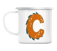 Mug en métal émaillé C camille clara lettre prénom Blanc G