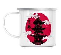 Mug en métal émaillé Chateau kyoto japon asie Blanc G
