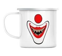 Mug en métal émaillé Clown diabolique monstre Blanc G
