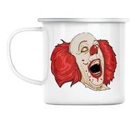Mug en métal émaillé Clown monstre halloween peur Blanc G