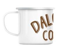 Mug en métal émaillé Dalgona coffee café boisson Blanc G