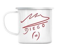Mug en métal émaillé Diego maradona 10 argentine Blanc G