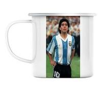 Mug en métal émaillé Diego maradona 10 argentine Blanc G