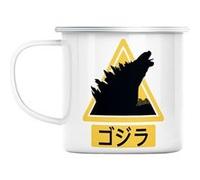 Mug en métal émaillé Dinosaure monstre tokyo japon Blanc G