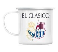 Mug en métal émaillé El clasico madrid barcelone Blanc G