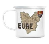 Mug en métal émaillé Eure 27 departement evreux Blanc G